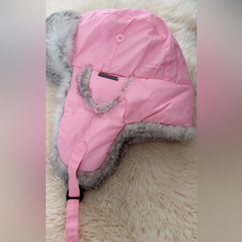 NWT Crown Cap Rabbit Fur Aviator Winter Hat